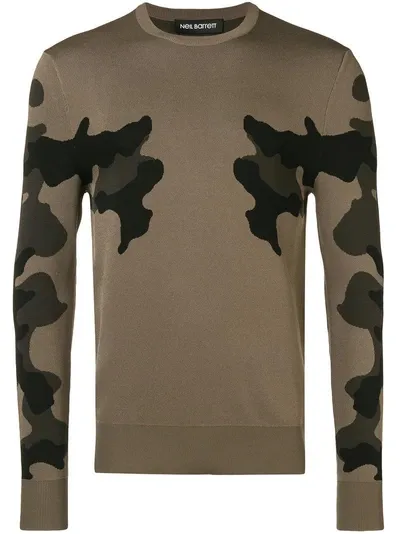 Neil Barrett Pullover In Camouflage-optik In Neutrals