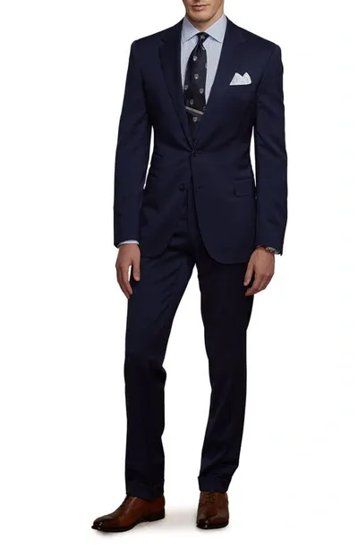 Ralph Lauren Purple Label Gregory Hand Tailored Wool Serge Suit In Classic Navy