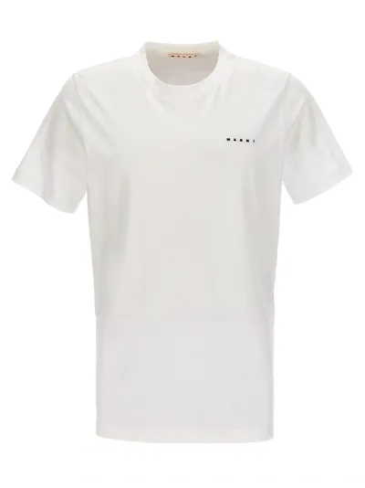 Marni Logo Embroidery T-shirt In White