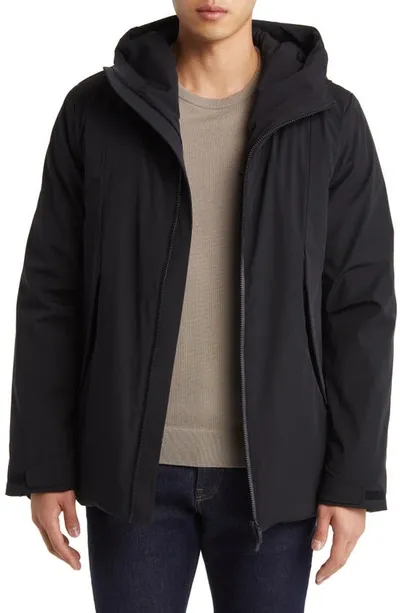 Robert Barakett Vernon Insulated Water Resistant Hooded Jacket In Black