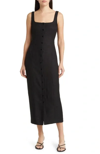 Charles Henry Midi Tank Dress In Black