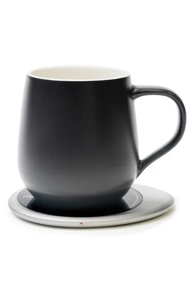 Ohom Ui 3 Mug & Warmer Set In Inkstone Black