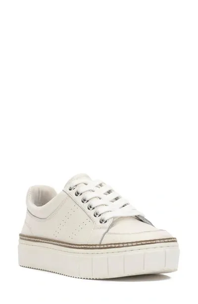 Vince Camuto Randay Leather Platform Sneaker In Bright White