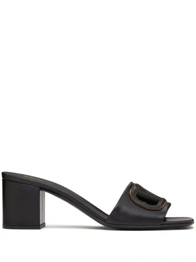 Valentino Garavani Vlogo Cut-out Mules In Black