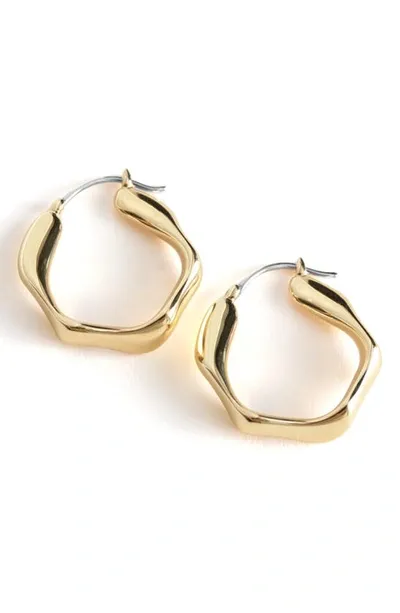 & Other Stories Wavy Chunky Hoop Earrings In Gold