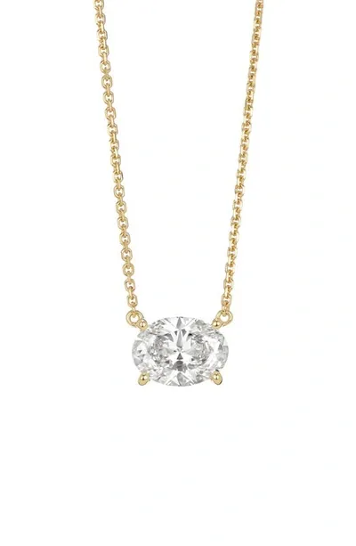 Lightbox 1-carat Lab Grown Diamond Oval Pendant Necklace In 14k Yellow Gold