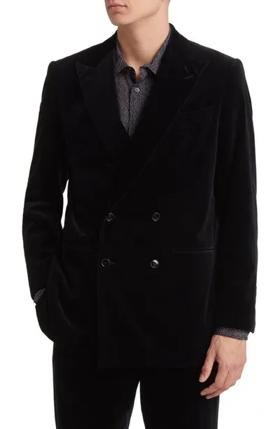 Blk Dnm 77 Double Breasted Cotton Sport Coat In Black Velvet