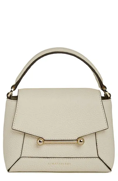 Strathberry Mini Mosaic Leather Top Handle Bag In Neutrals