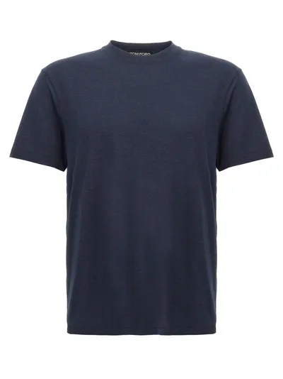 Tom Ford Cotton Lyocell T-shirt In Blue