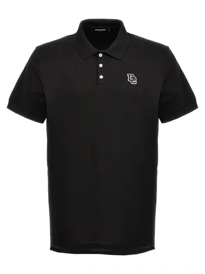 Dsquared2 Tennis Fit Polo In Black