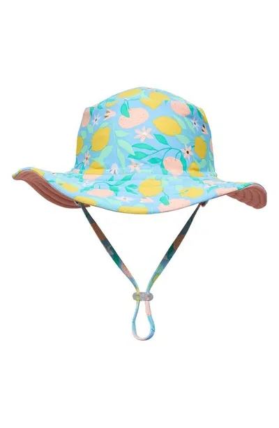 Snapper Rock Babies'  Kids' Lemon Drops Reversible Bucket Hat In Pink Blue Multi