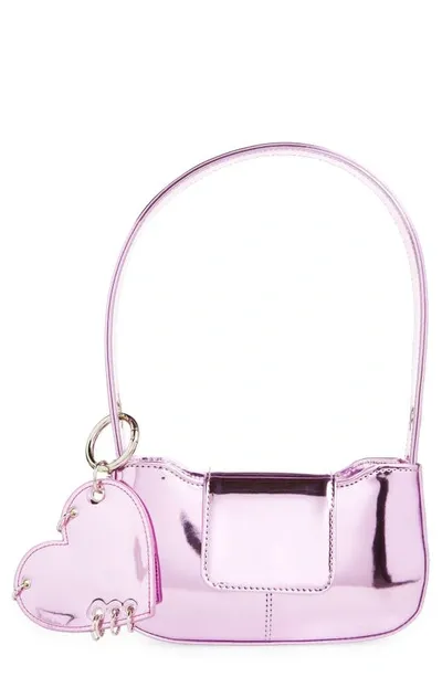 Justine Clenquet Dylan Metallic Vinyl Shoulder Bag In Pink Patent