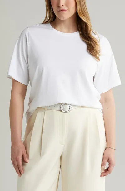 Nordstrom Cotton V-neck T-shirt In White