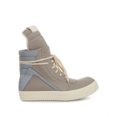 Rick Owens Geobasket Leather Sneaker In Gray