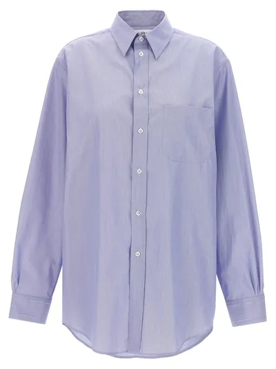 Maison Margiela Piqué Shirt Shirt, Blouse In Blue