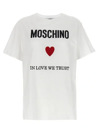 Moschino In Love We Trust T-shirt In White