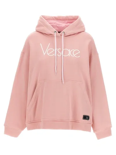 Versace Logo Hoodie Sweatshirt In Pink