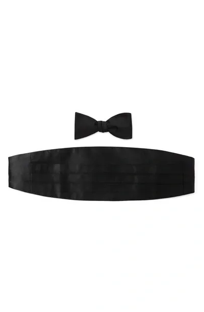 Cufflinks, Inc . Silk Cummerbund & Pre-tied Bow Tie Set In Black