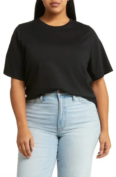 Nordstrom Cotton V-neck T-shirt In Black