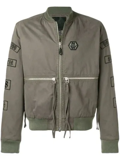 Philipp Plein 'fight Like A Brave' Jacket In Green