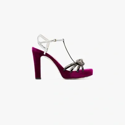 Gucci Elias 85 Sandalen Mit Plateausohle In Pink/purple