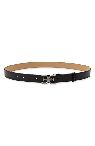 Sam Edelman Logo Buckle Leather Belt In Black