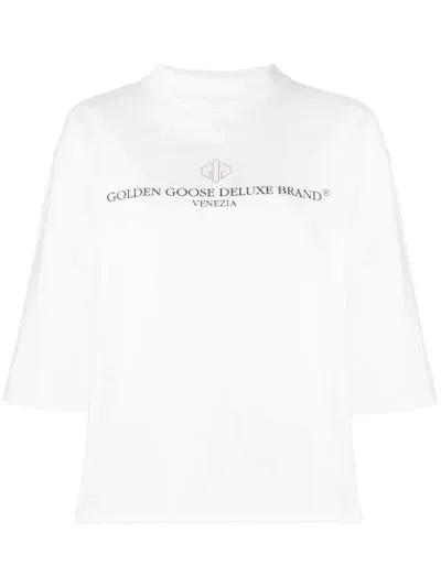 Golden Goose Logo Print Sweatshirt In White