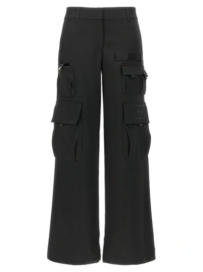 Off-white Satin Toybox Cargo Pants In Black