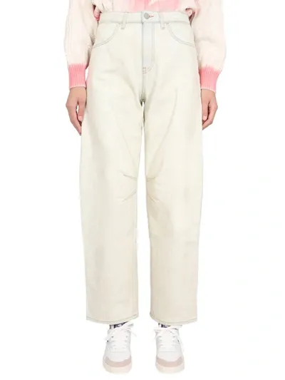 Palm Angels Carrot Fit Jeans In White