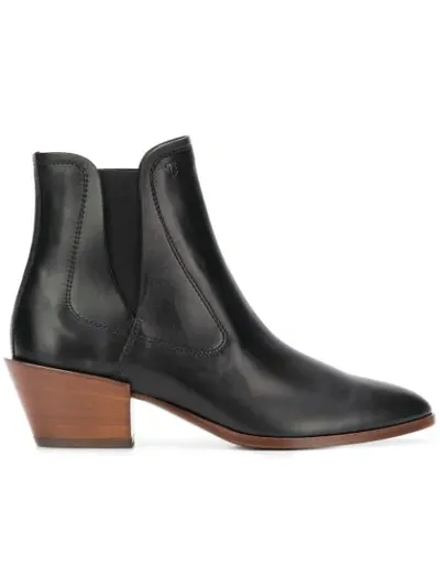 Tod's Ankle Boots In Leather In Black