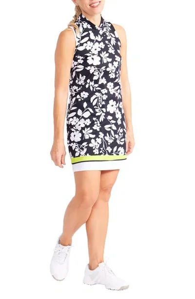 Kinona Race To The Tee Floral Sleeveless Golf Dress In Abstract Bloom