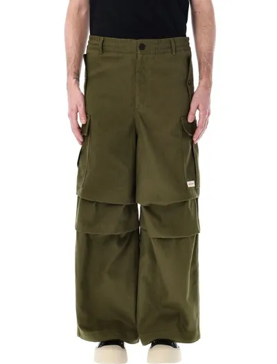 Marni Wide-leg Cargo Trousers In Green