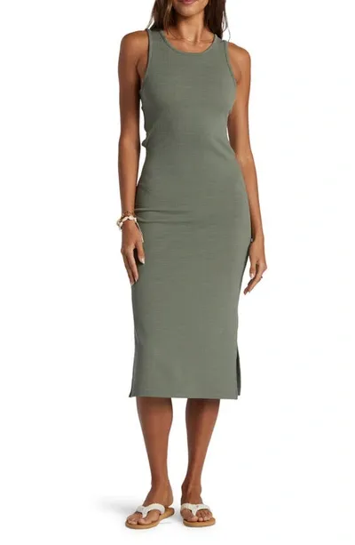 Roxy Good Keepsake Cutout Midi Dress In Agave Green