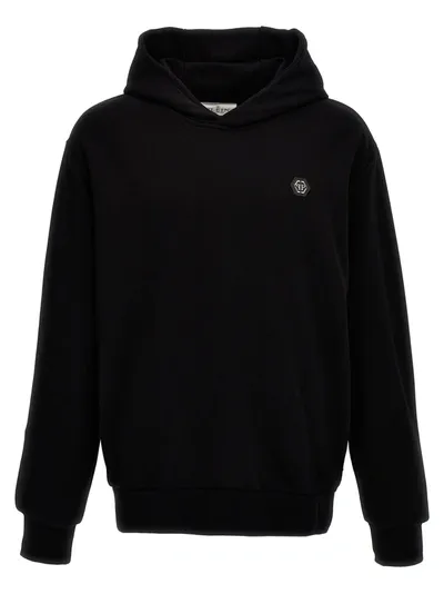 Philipp Plein Logo Hoodie Sweatshirt In Black