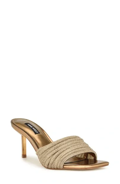 Nine West Harbor Slide Sandal In Gold