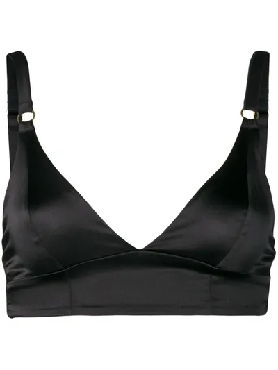 Myla Womens Black Covent Garden Silk-satin Longline Bra Top M