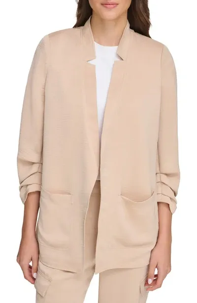 Dkny Notch Collar Blazer In Sandalwood