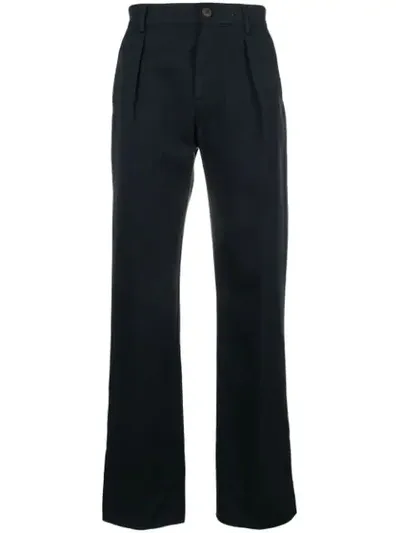 Fortela Straight-leg Pleated Trousers In Blue