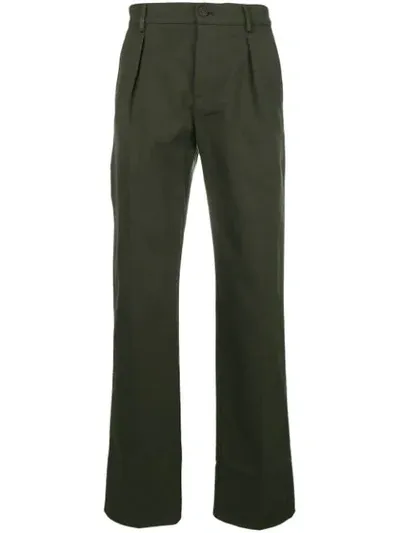 Fortela Straight-leg Pleated Trousers In Green