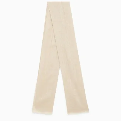 Max Mara Beige Scarf In Wool And Silk Blend