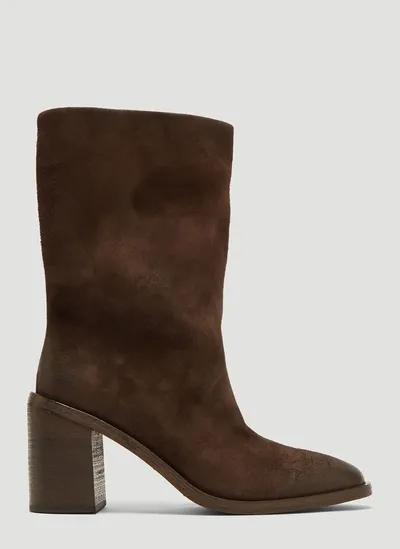 Marsèll Tapiro Suede Boots In Brown In Dark Brown