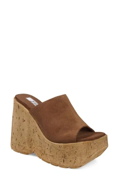 Zigi Zhamira Platform Wedge Sandal In Cognac Suede