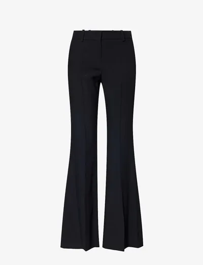 Nina Ricci Womens Black Cady Flared-leg High-rise Woven Trousers