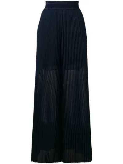 Golden Goose Cygnuns Pleated Palazzo Pants In Blue