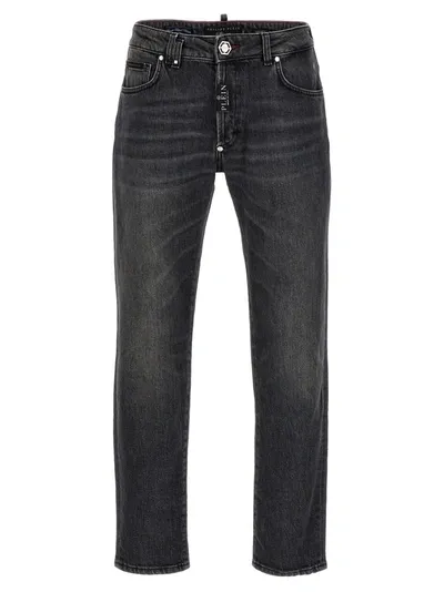 Philipp Plein Denim Jeans In Black