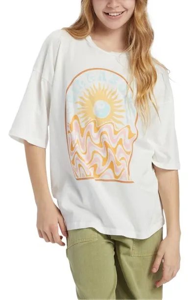 Billabong Kids' Groovy Nature Cotton Graphic T-shirt In Salt Crystal