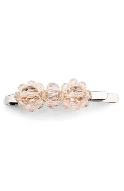 Simone Rocha Mini Crystal Flower Hair Clip In Beige