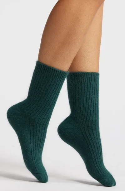 High Heel Jungle Cashmere Blend Crew Socks In Green