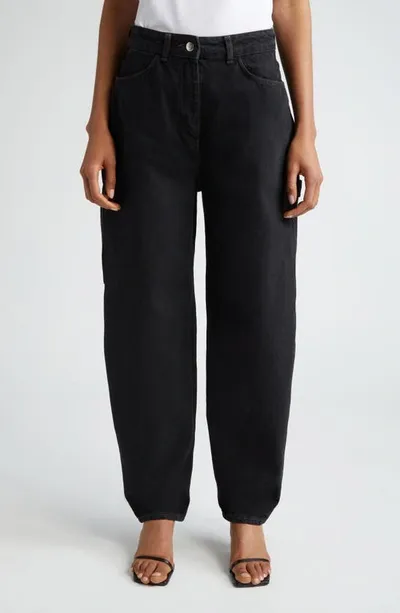 Saks Potts Helle Organic Cotton Wide Leg Jeans In Black