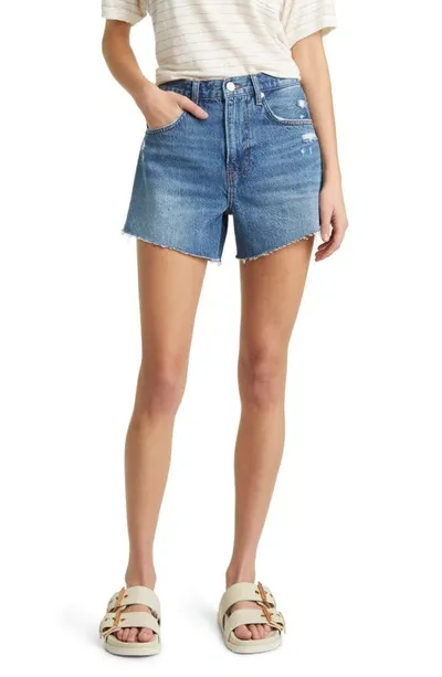 Frame Le Super High Waist Shorts In Mariner